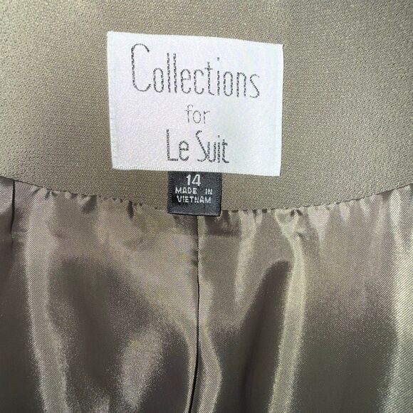 Vintage 90’s Collections for Le Suit Women’s Blazer Jacket Size 14 Taupe Olive O - Picture 11 of 12